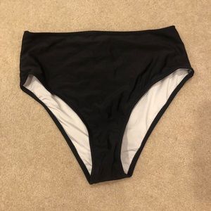 Black High Waisted Swim Bottoms